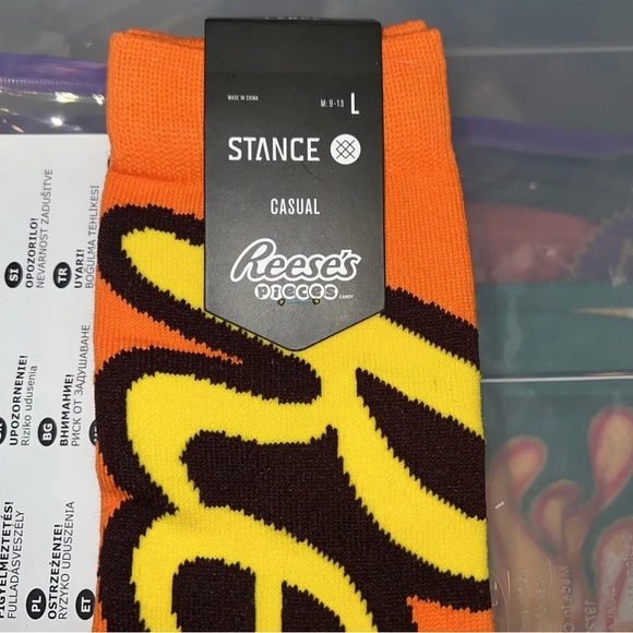 Stance Looking Like A Snack Reese’s Pieces Crew Socks Large NWT - Picture 2 of 2